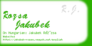 rozsa jakubek business card